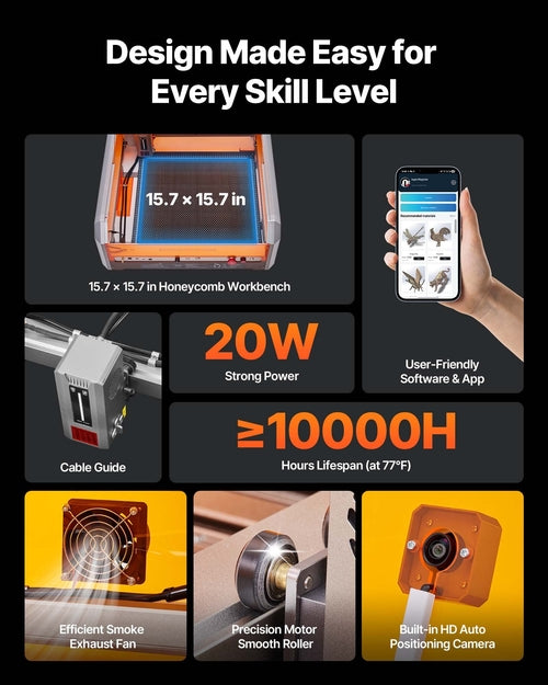 Laser Engraver, 20W, Laser Engraving and Cutting Machine with
