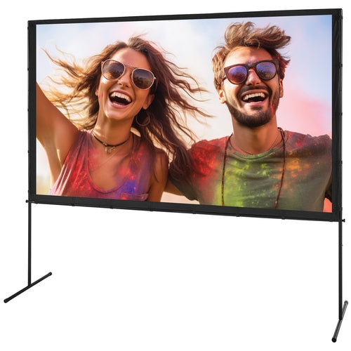 Projector Screen with Stand, 100 inch 16:9 4K 1080 HD Outdoor Movie